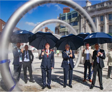 Market Square umbrellas
