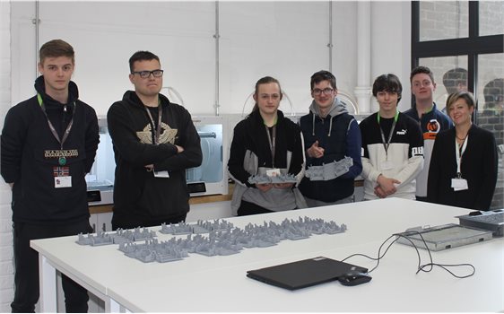 Students at Dover Technical College with Rebecca Trankle from Discovery Park
